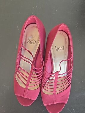 Impo Strappy Open-Toe Heels in Deep Pink